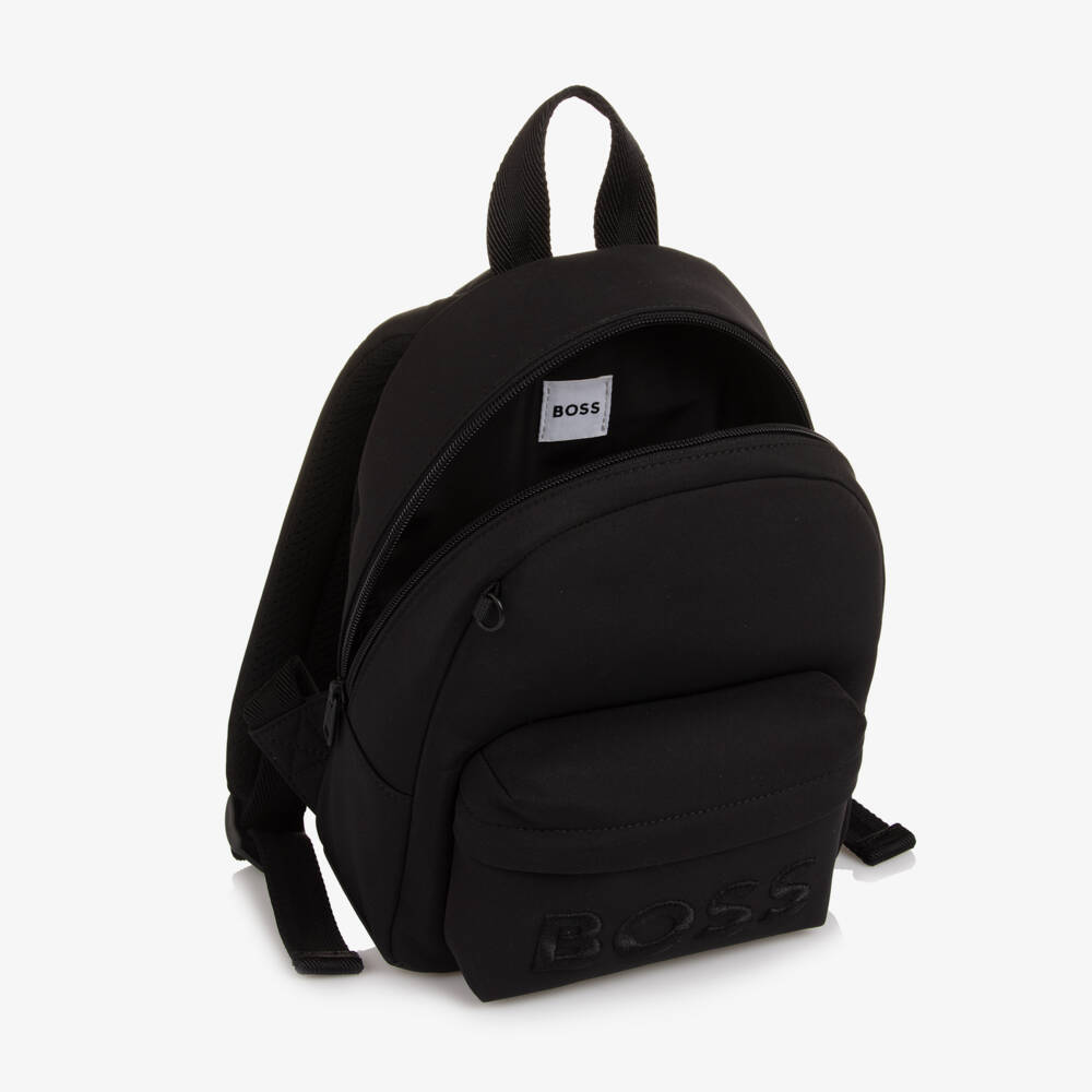 BOSS-Boys Black Mini Backpack with Red Panda Charm | Childrensalon Outlet