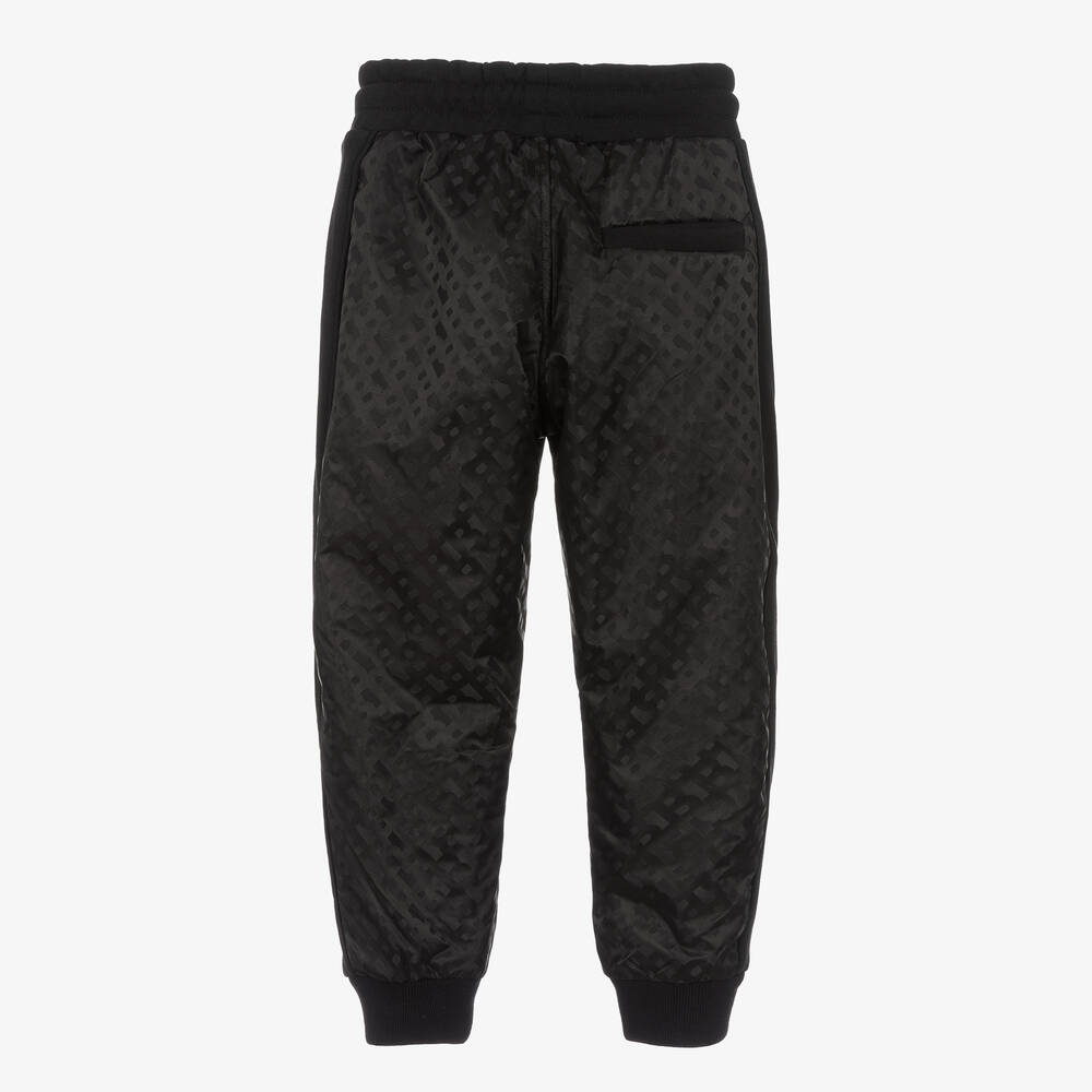 BOSS-جوغرز قطن جيرسي لون أسود للأولاد | Childrensalon Outlet