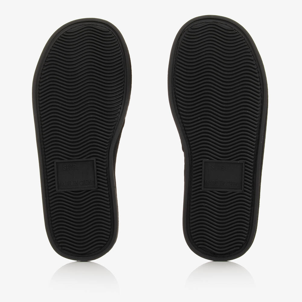 BOSS-Boys Black Padded Mesh Slippers | Childrensalon Outlet
