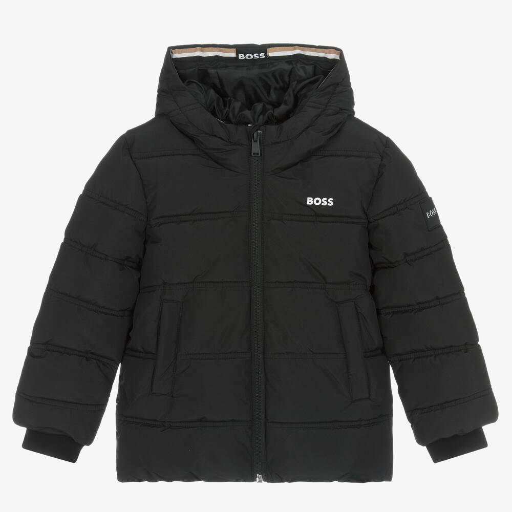 BOSS - Черная куртка для мальчиков | Childrensalon