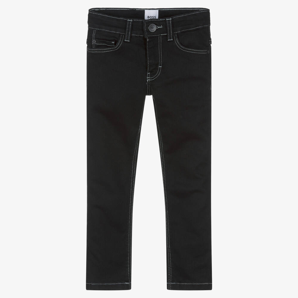 BOSS - Boys Black Slim Fit Denim Jeans | Childrensalon