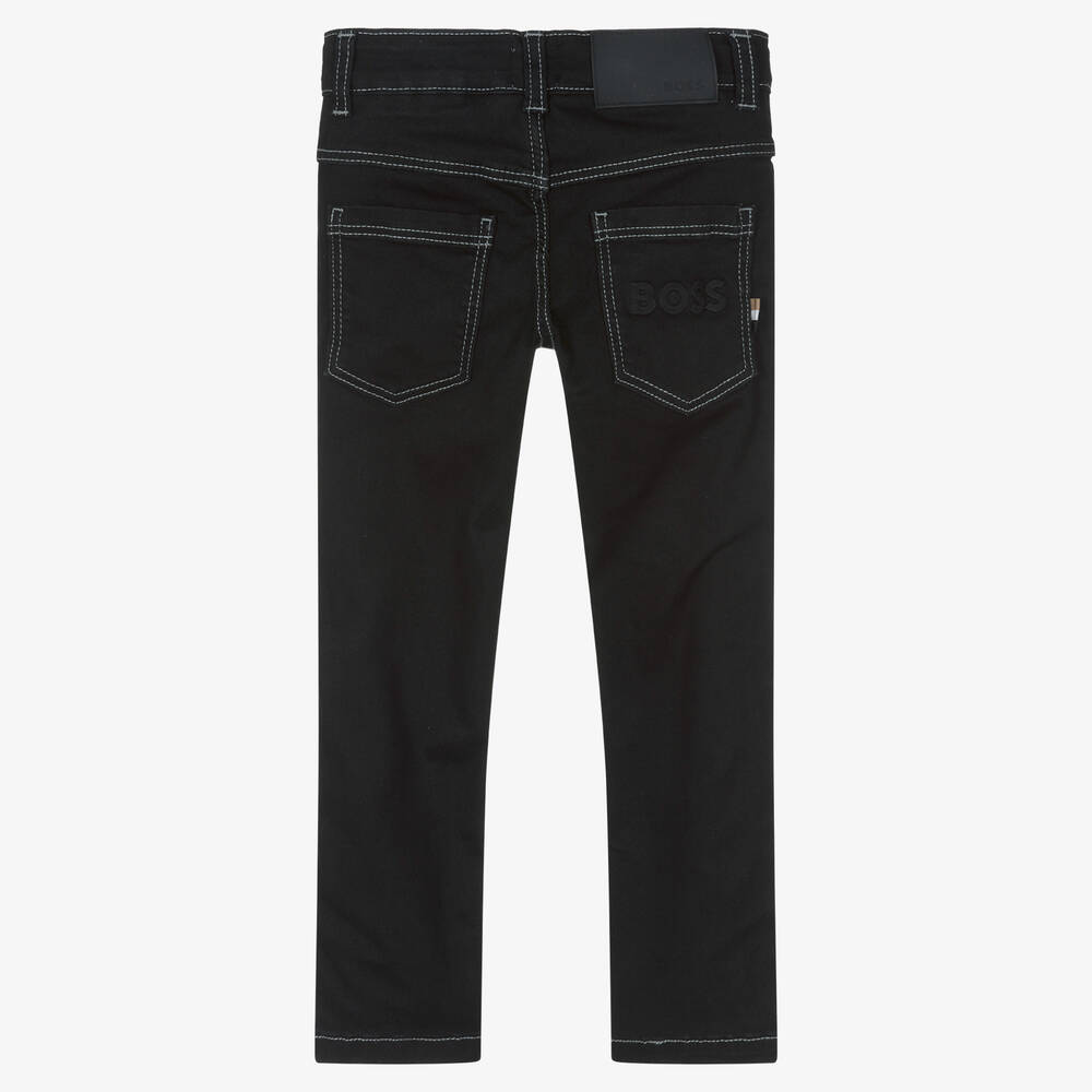 بوس-جينز سليم-فيت قطن دنيم لون أسود للأولاد | Childrensalon Outlet
