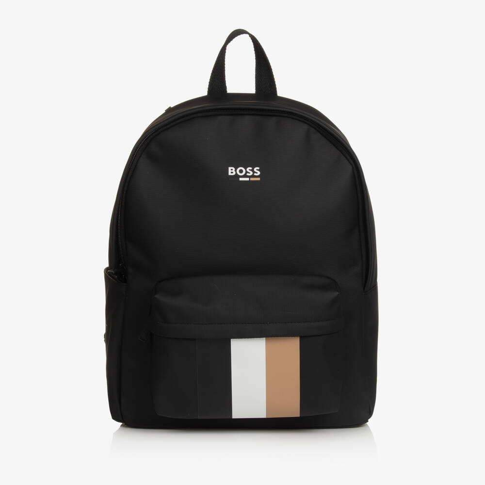 BOSS-Черный полосатый рюкзак (40см) | Childrensalon Outlet