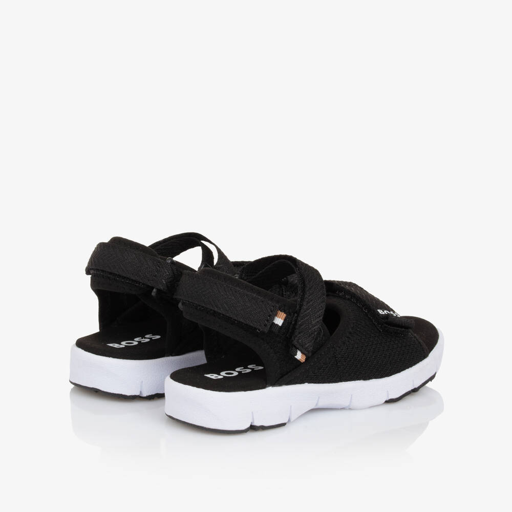 BOSS-Boys Black Velcro Sandals | Childrensalon Outlet
