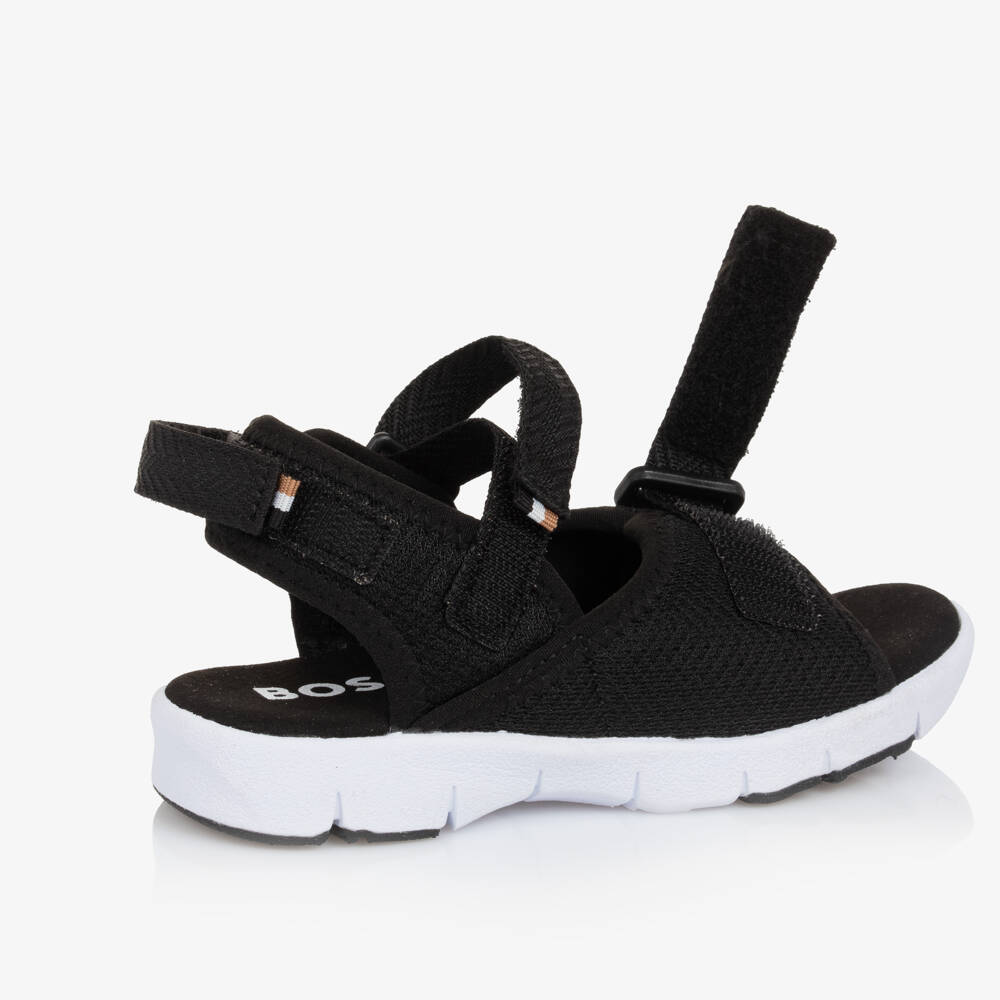 BOSS-Boys Black Velcro Sandals | Childrensalon Outlet