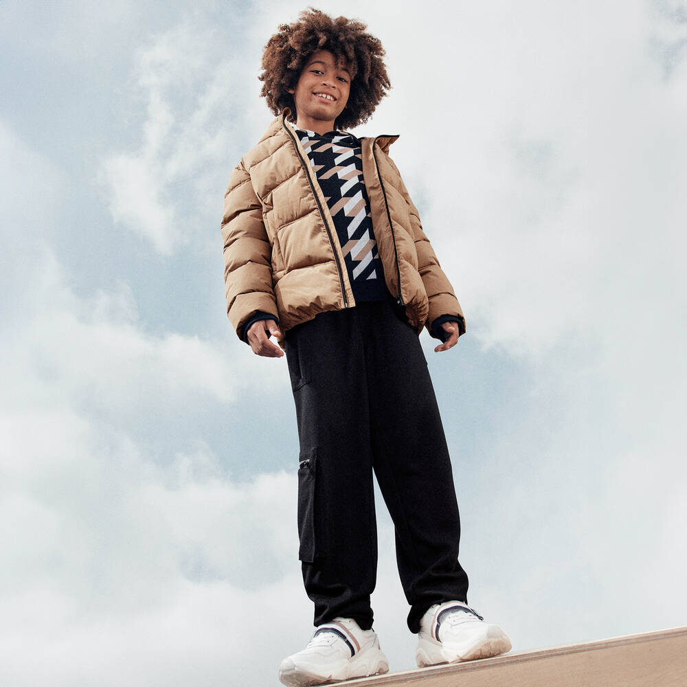 BOSS-Черные джоггеры из вискозы для мальчиков | Childrensalon Outlet