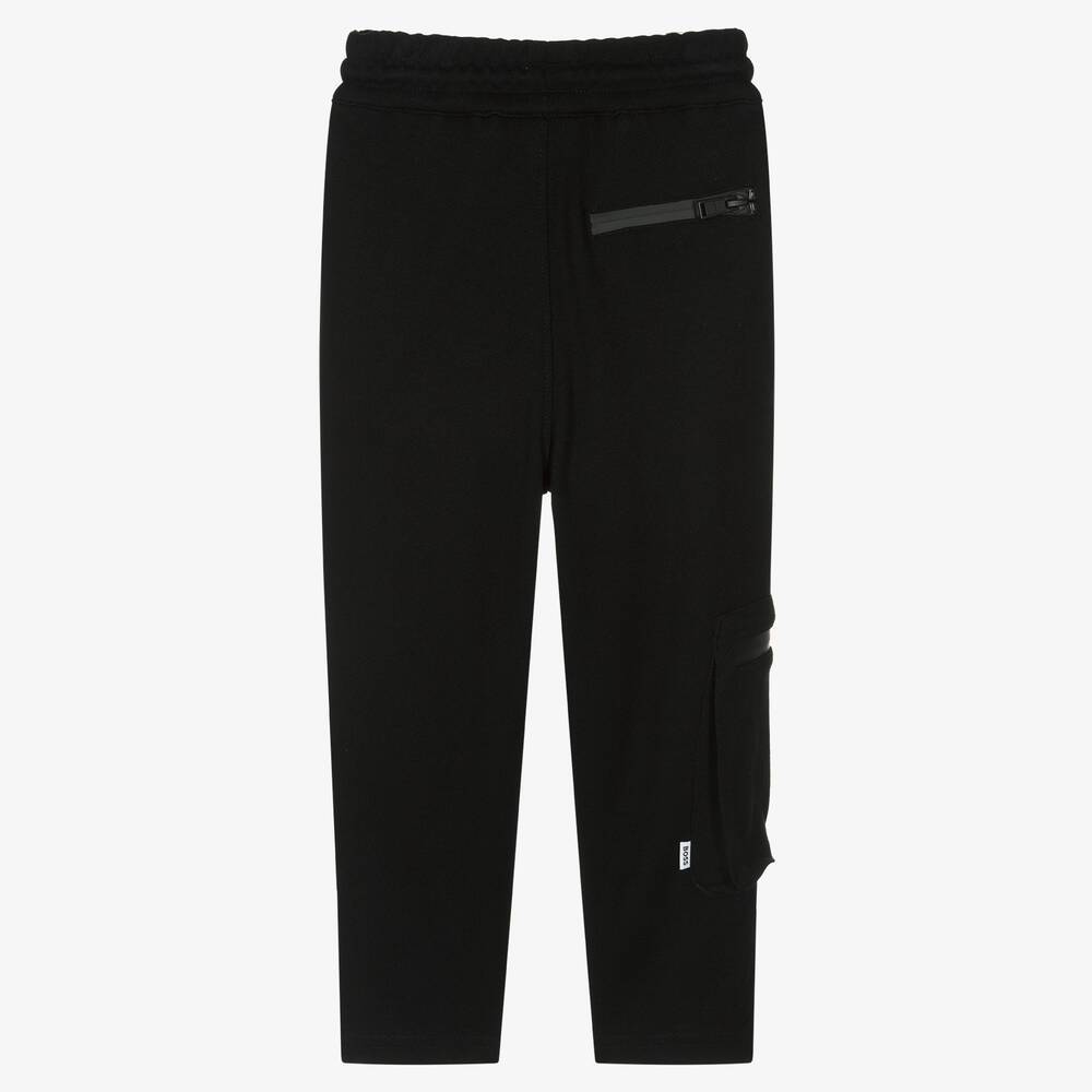 BOSS-Черные джоггеры из вискозы для мальчиков | Childrensalon Outlet