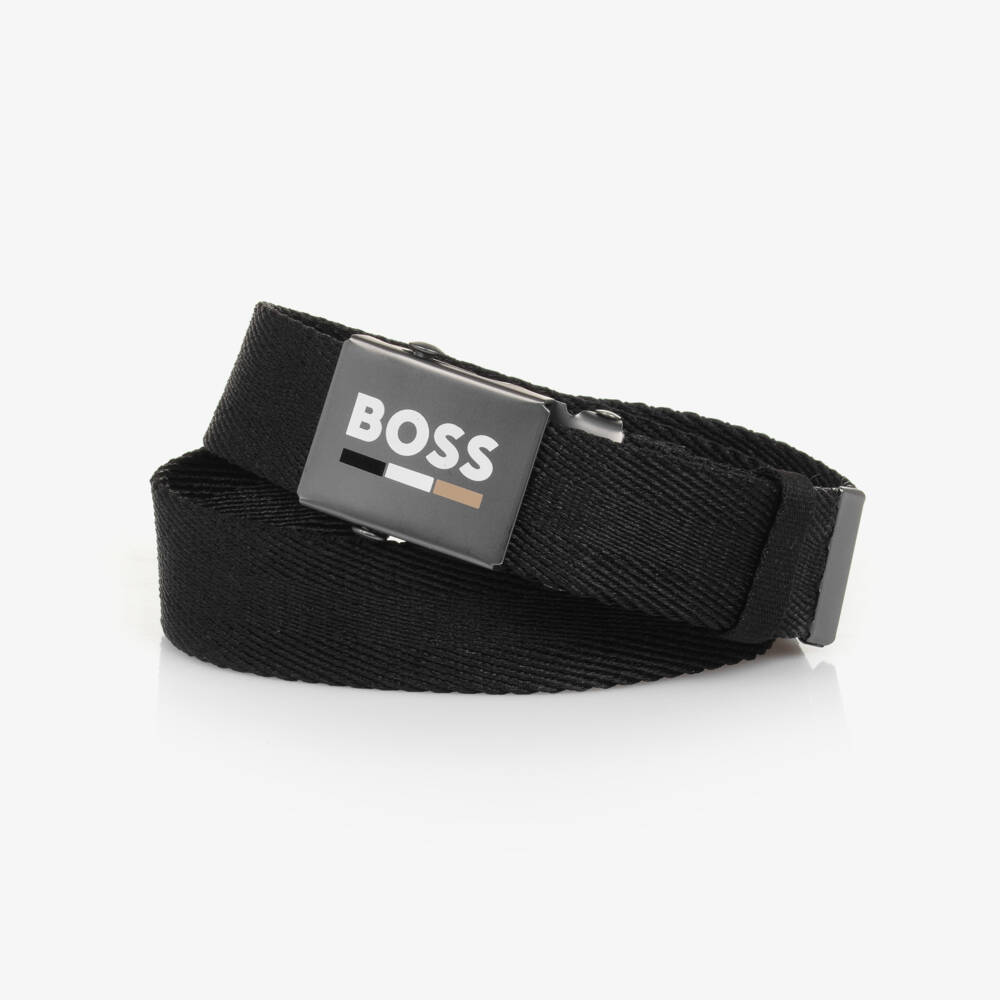 BOSS-Boys Black Woven Accessory Belt | Childrensalon Outlet