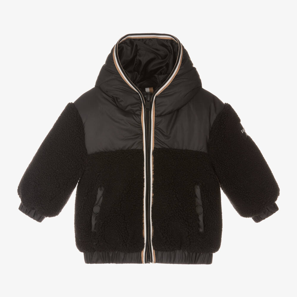 BOSS - Schwarze Jacke mit Reißverschluss (J) | Childrensalon