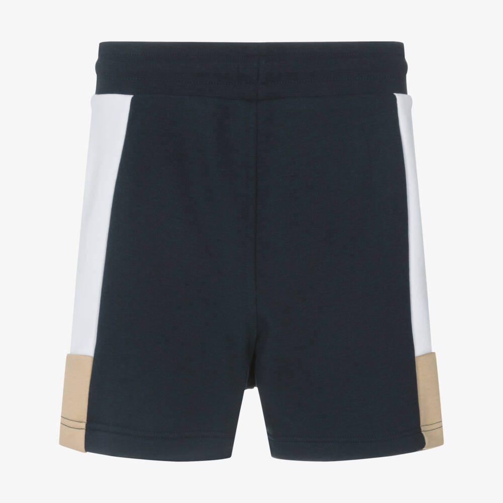 BOSS-Boys Blue & Beige Blocked Shorts | Childrensalon Outlet