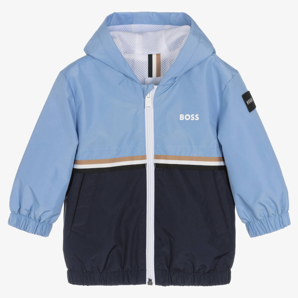 BOSS - Blaue Colourblock-Kapuzenjacke (J) | Childrensalon