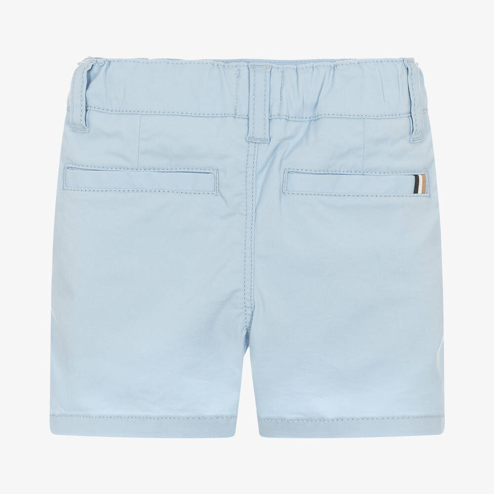 بوس-شورت تشينو أطفال ولادي قطن تويل لون أزرق فاتح | Childrensalon Outlet