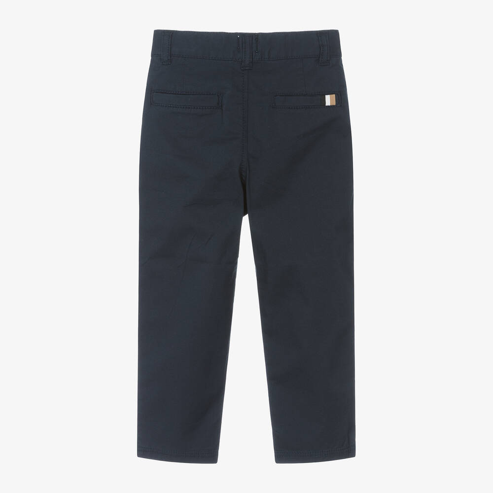 بوس-بنطلون تشينو قطن تويل لون كحلي للأولاد | Childrensalon Outlet