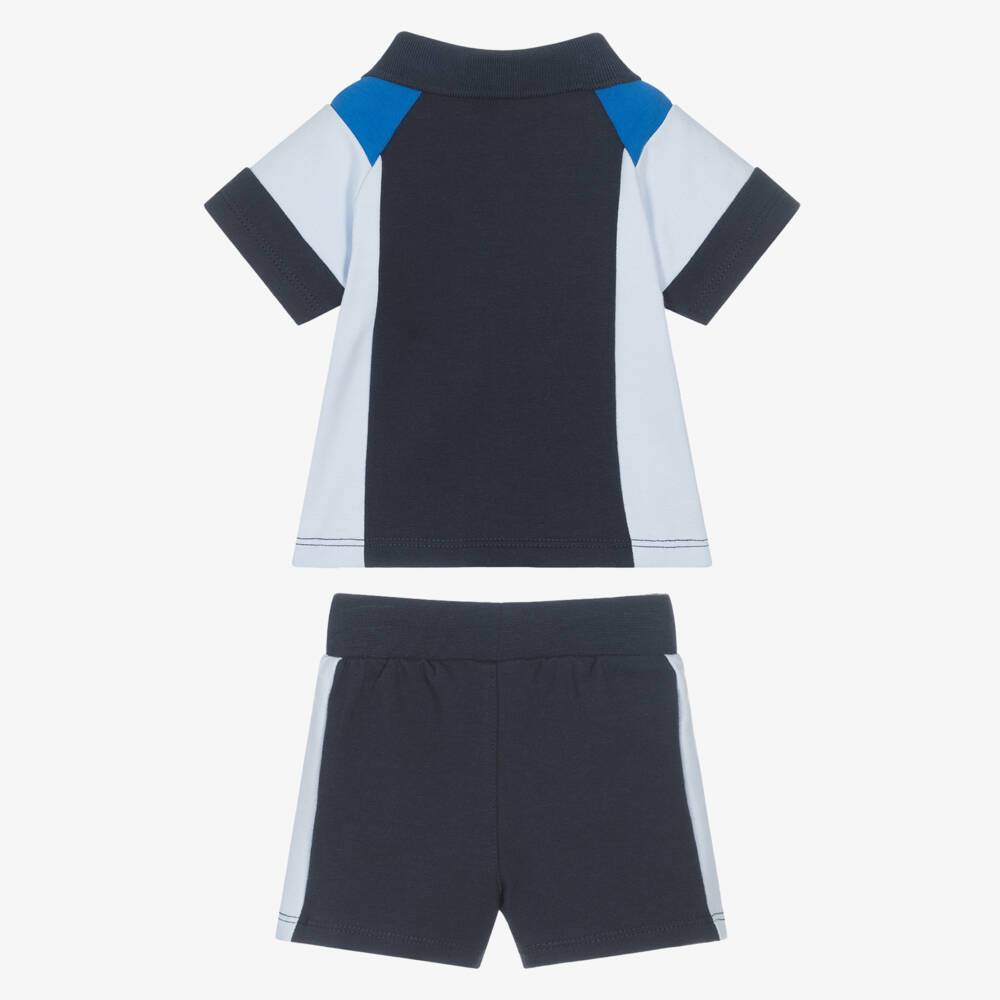 BOSS-Boys Blue Cotton Colourblock Set | Childrensalon Outlet