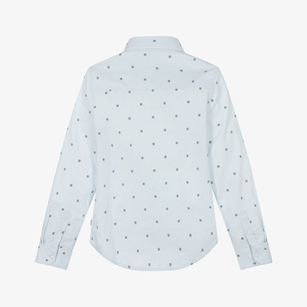 BOSS-قميص قطني أزرق أنيق للأولاد | Childrensalon Outlet