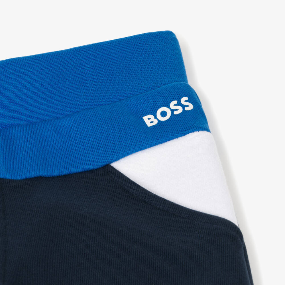 BOSS-بنطلون رياضي قطن لون كحلي للأولاد | Childrensalon Outlet