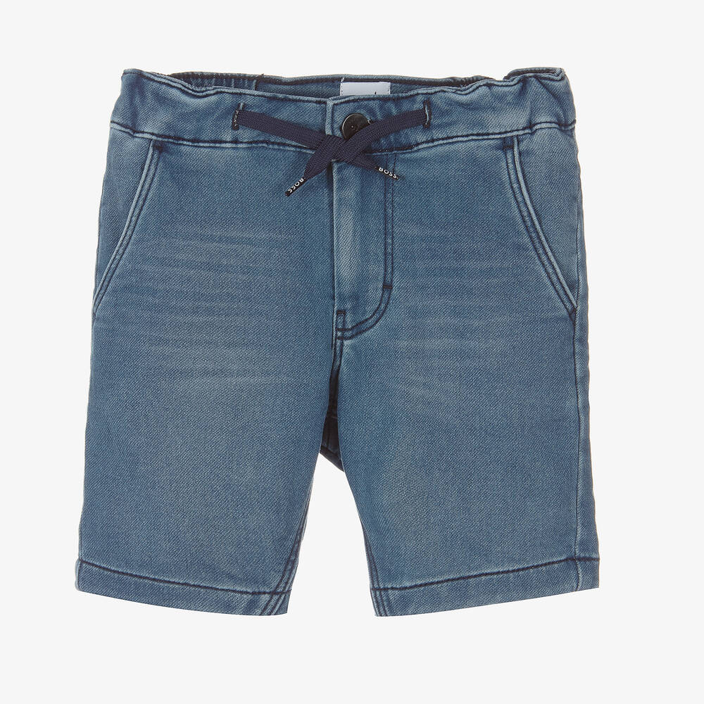 BOSS - Blaue Baumwolljersey-Shorts | Childrensalon