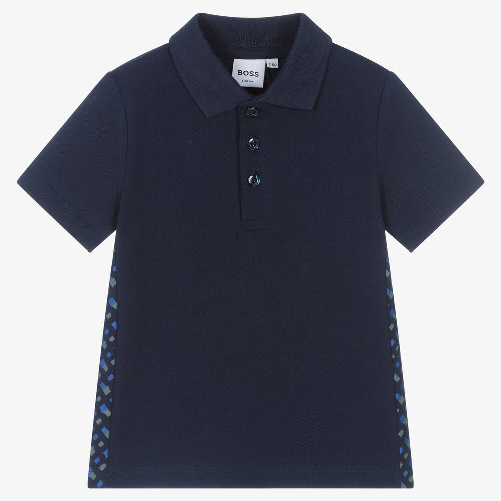BOSS - Blaues Baumwoll-Poloshirt | Childrensalon