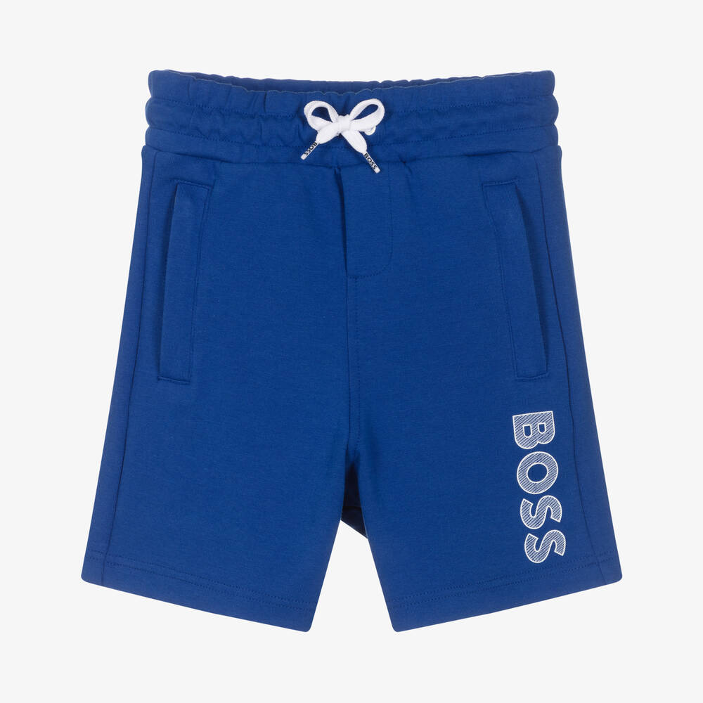 BOSS - Синие хлопковые шорты | Childrensalon