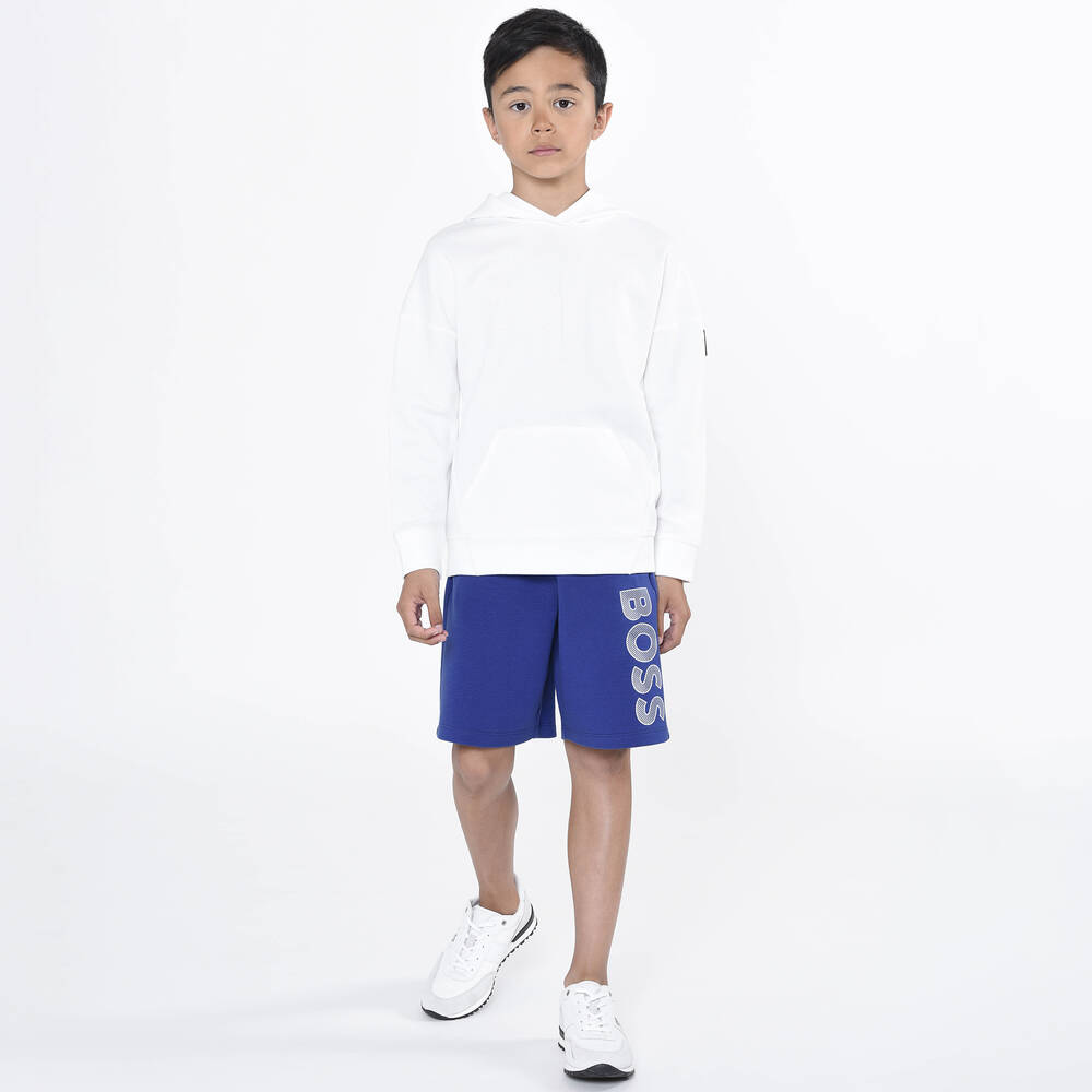 BOSS-شورت قطن لون أزرق للأولاد | Childrensalon Outlet