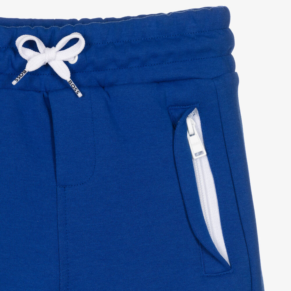 BOSS-شورت قطن لون أزرق للأولاد | Childrensalon Outlet