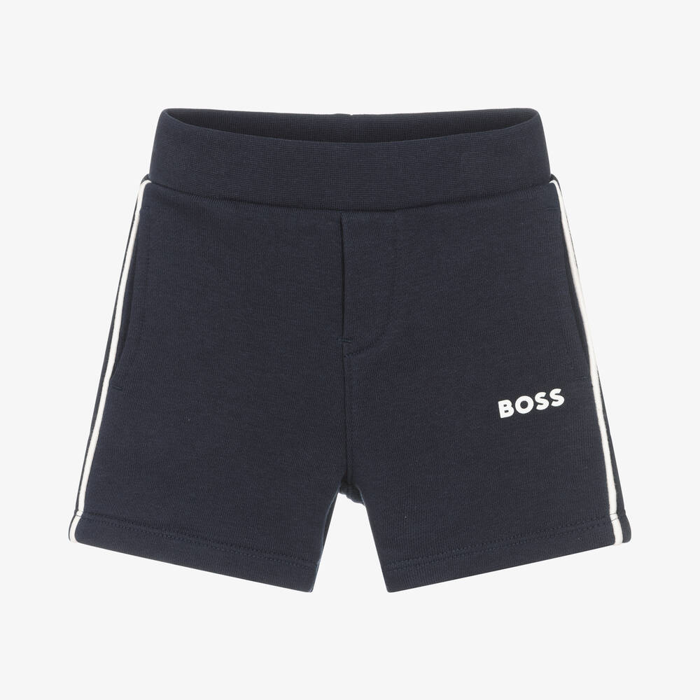 BOSS - Short bleu en coton garçon | Childrensalon