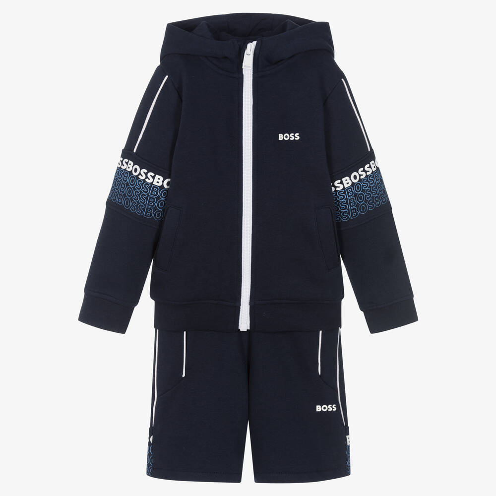 BOSS - Blauer Baumwoll-Trainingsanzug (J) | Childrensalon