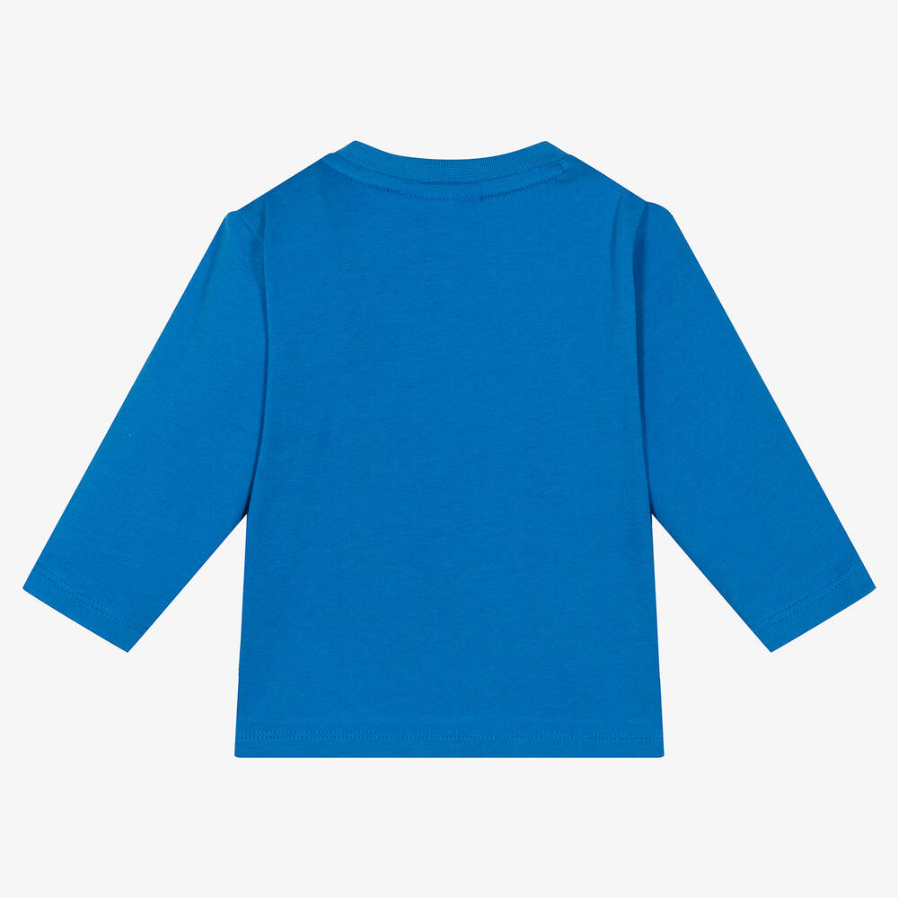 BOSS-Синий хлопковый топ для мальчиков | Childrensalon Outlet