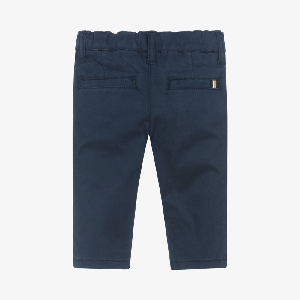 BOSS-بنطلون تشينو أطفال ولادي قطن لون كحلي | Childrensalon Outlet