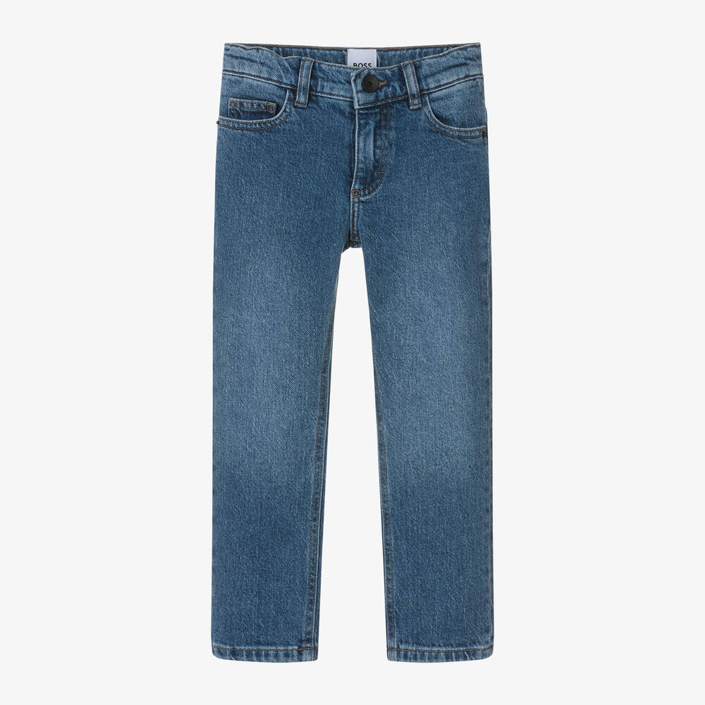 BOSS-Boys Blue Denim Slim Fit Jeans | Childrensalon Outlet