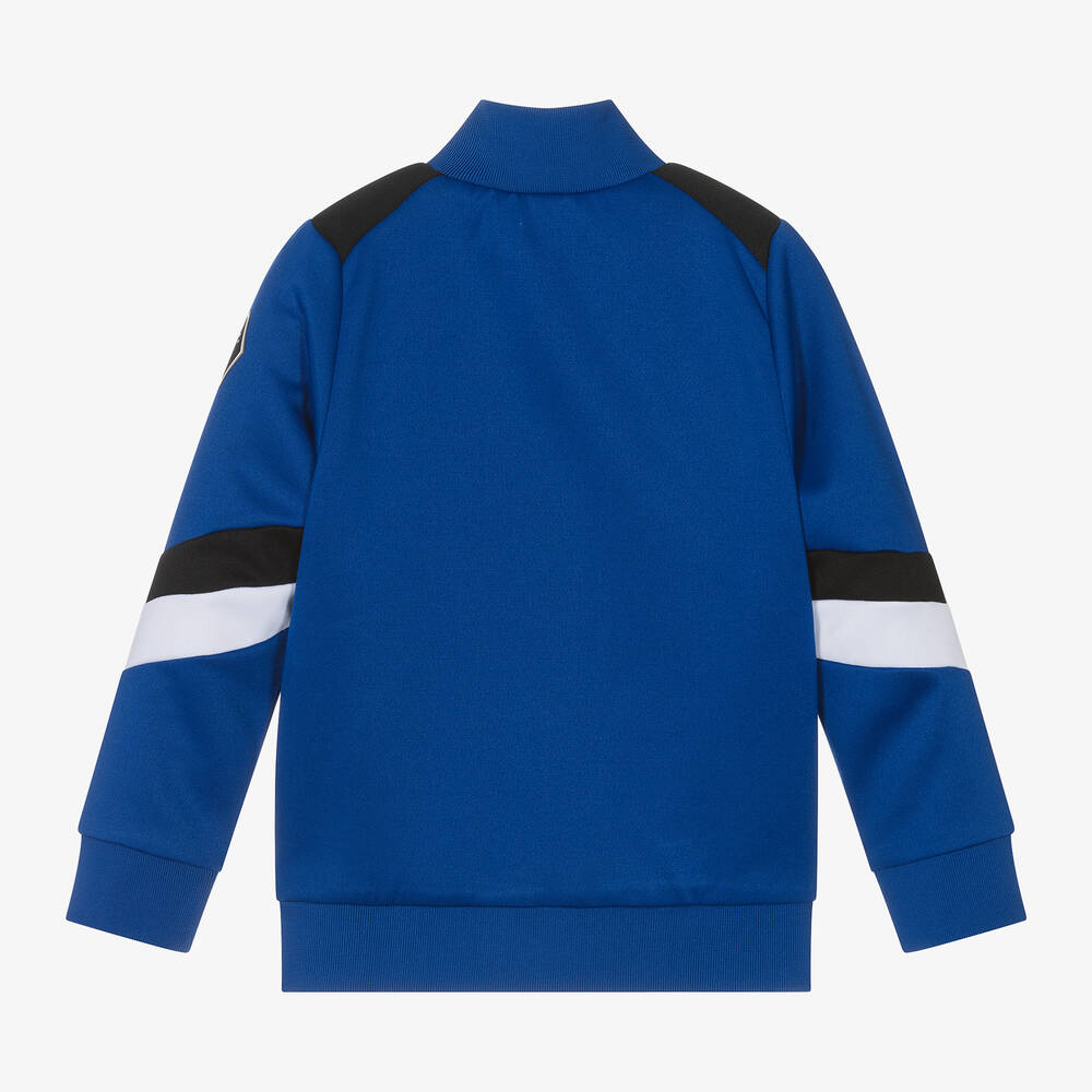 BOSS-Boys Blue Football Zip-Up Top | Childrensalon Outlet