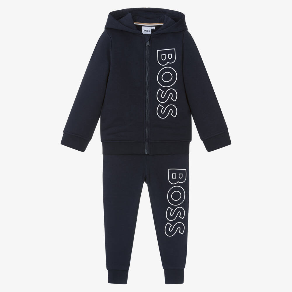 BOSS - Blauer Trainingsanzug mit Kapuze | Childrensalon