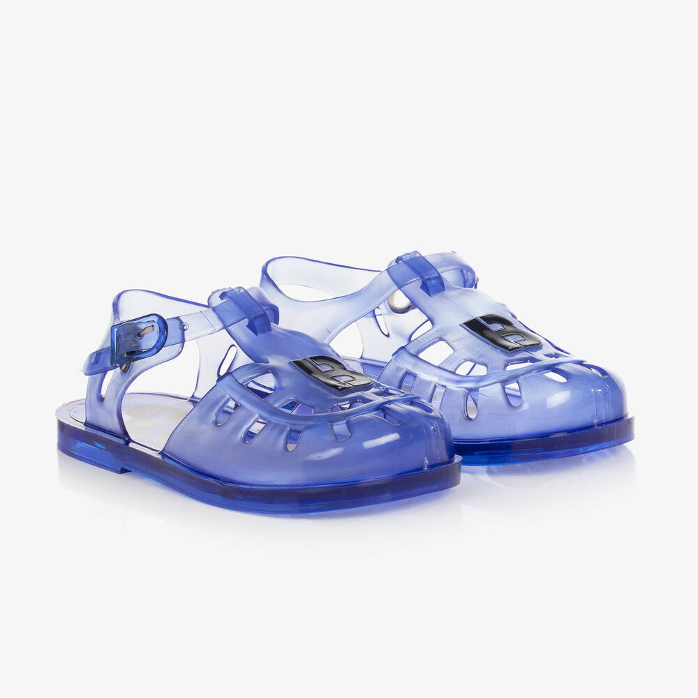 BOSS - Boys Blue Logo Jelly Shoes | Childrensalon