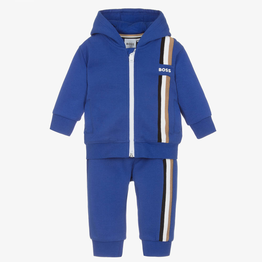 BOSS - Boys Blue Logo Tracksuit | Childrensalon