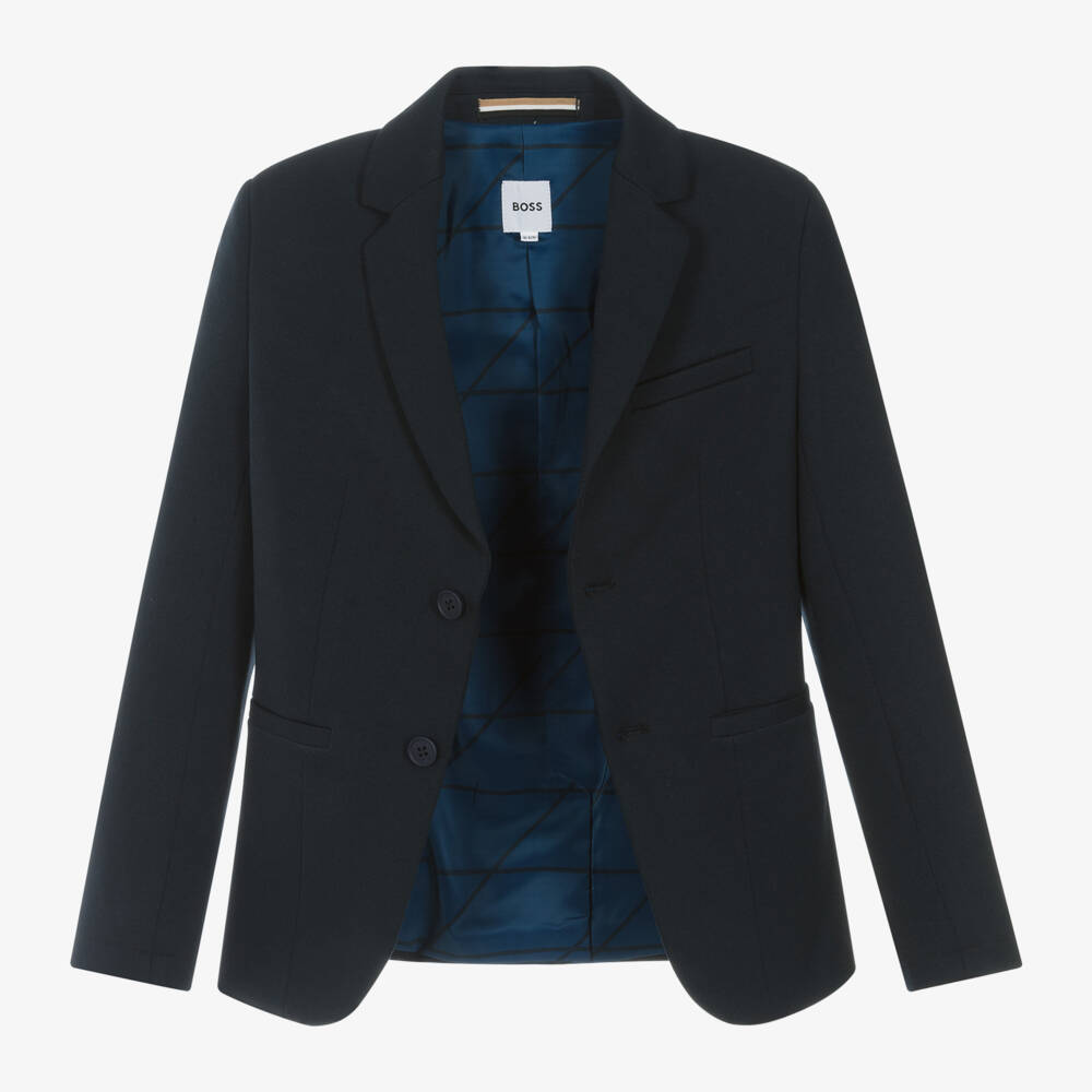 BOSS-Синий пиджак из миланского джерси для мальчиков | Childrensalon Outlet