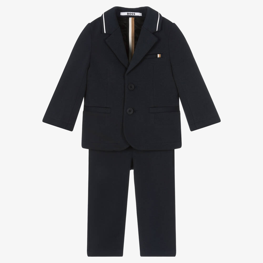 BOSS - Blauer Anzug aus Milano-Jersey (J) | Childrensalon