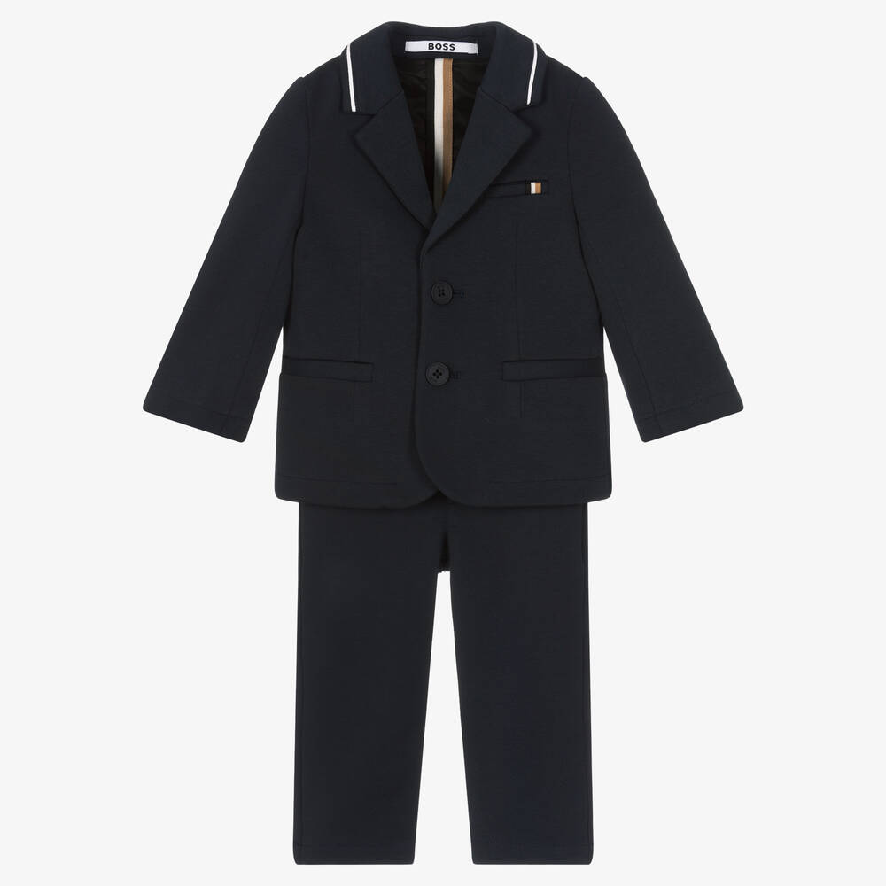 BOSS - Costume bleu jersey Milano Garçon | Childrensalon