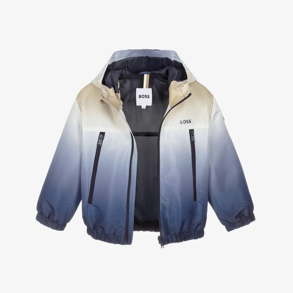 BOSS-Boys Blue Ombré Water-Repellent Jacket | Childrensalon Outlet