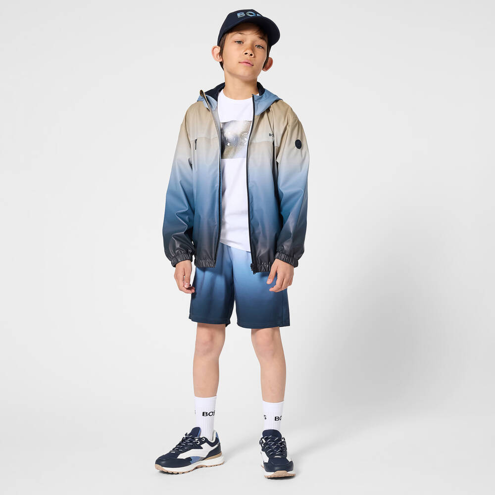 BOSS-Boys Blue Ombré Water-Repellent Jacket | Childrensalon Outlet