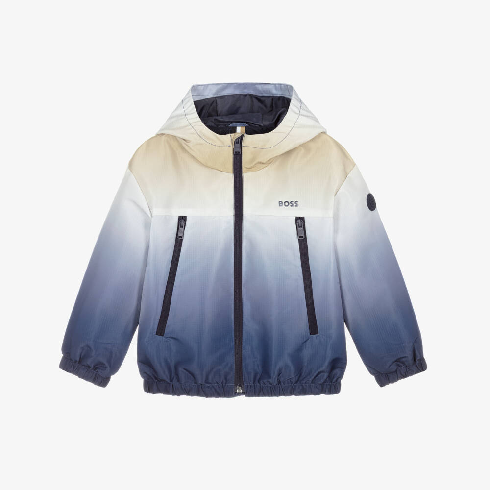 BOSS-Boys Blue Ombré Water-Repellent Jacket | Childrensalon Outlet