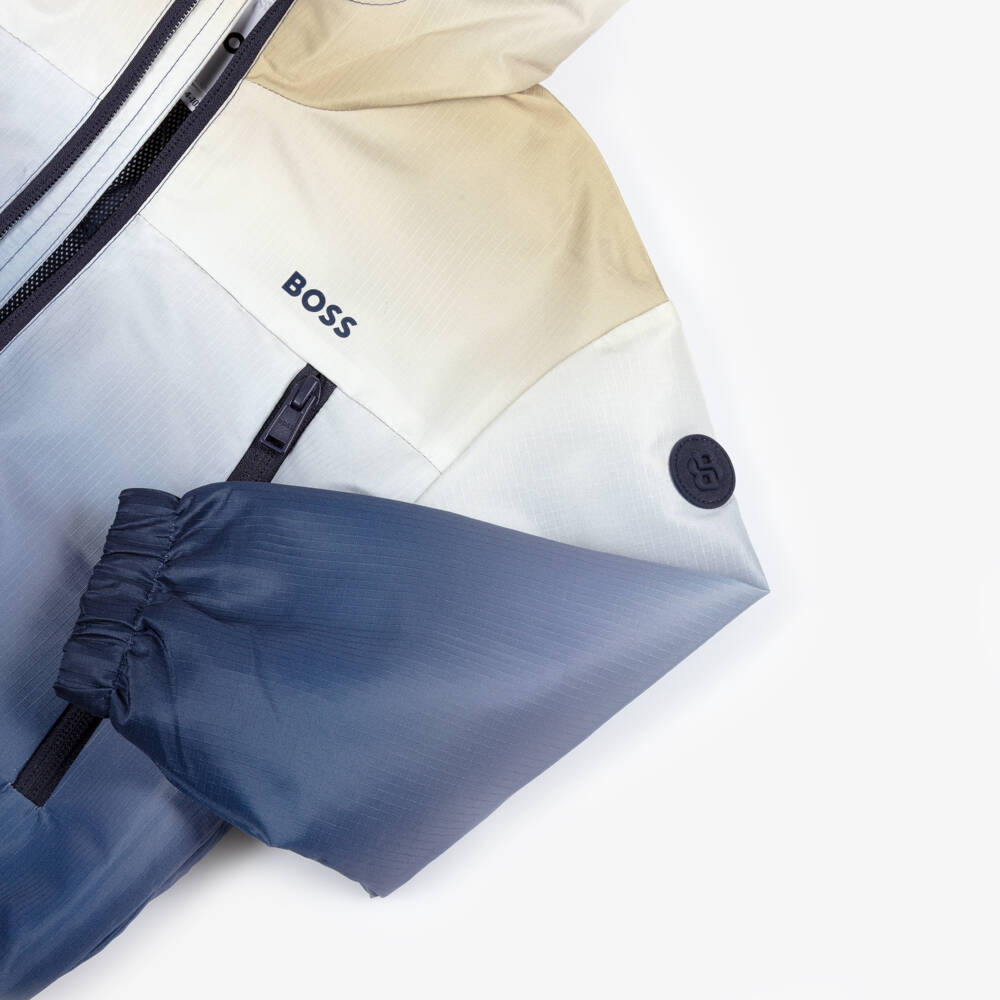 BOSS-Boys Blue Ombré Water-Repellent Jacket | Childrensalon Outlet