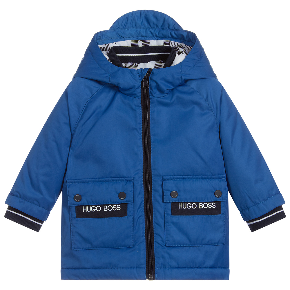 BOSS - Boys Blue Padded Coat | Childrensalon