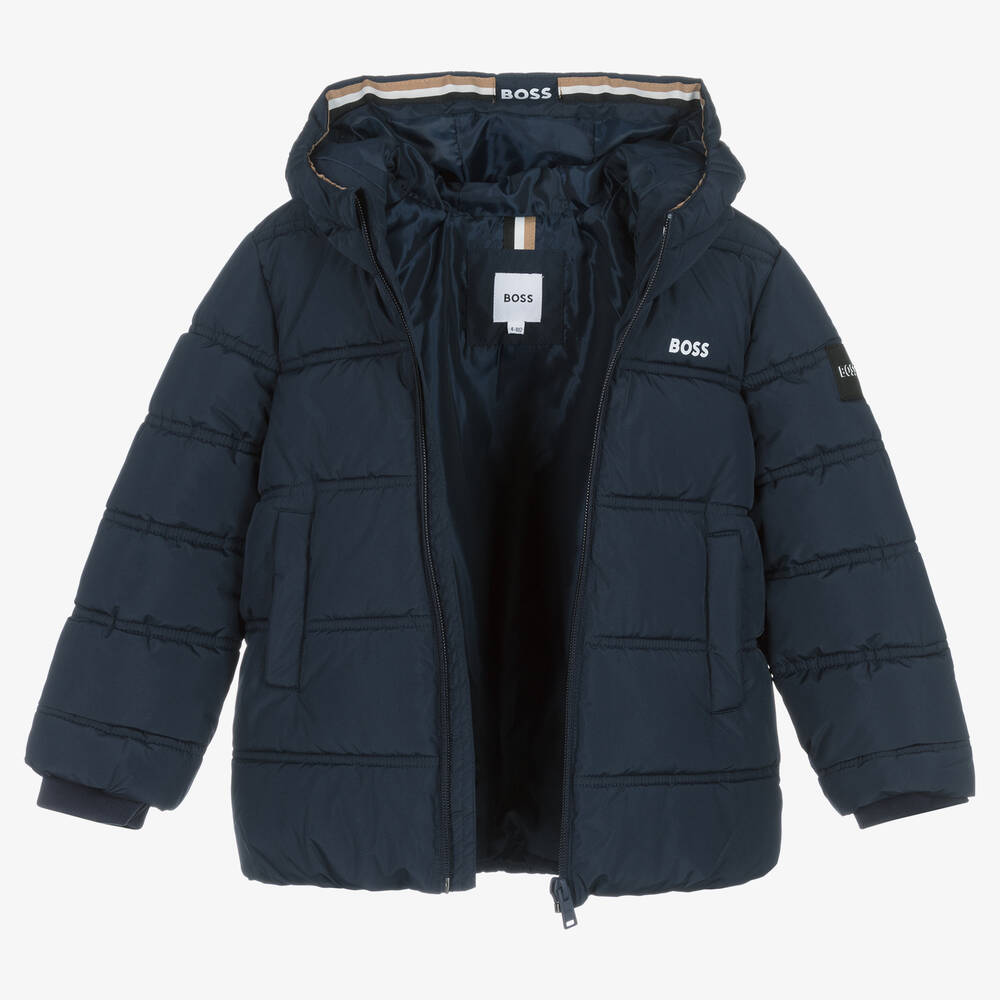 BOSS Blaue Steppjacke f r Jungen Childrensalon Outlet