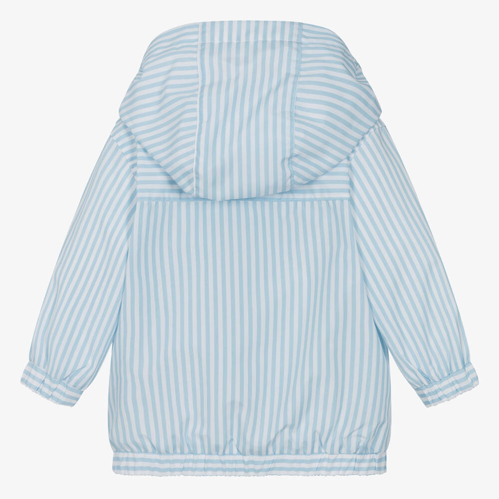 بوس-جاكيت واقي من الرياح لون أزرق وأبيض للأولاد | Childrensalon Outlet