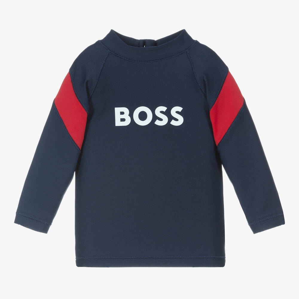 BOSS - Boys Blue Sun Protective Top (UPF40+) | Childrensalon