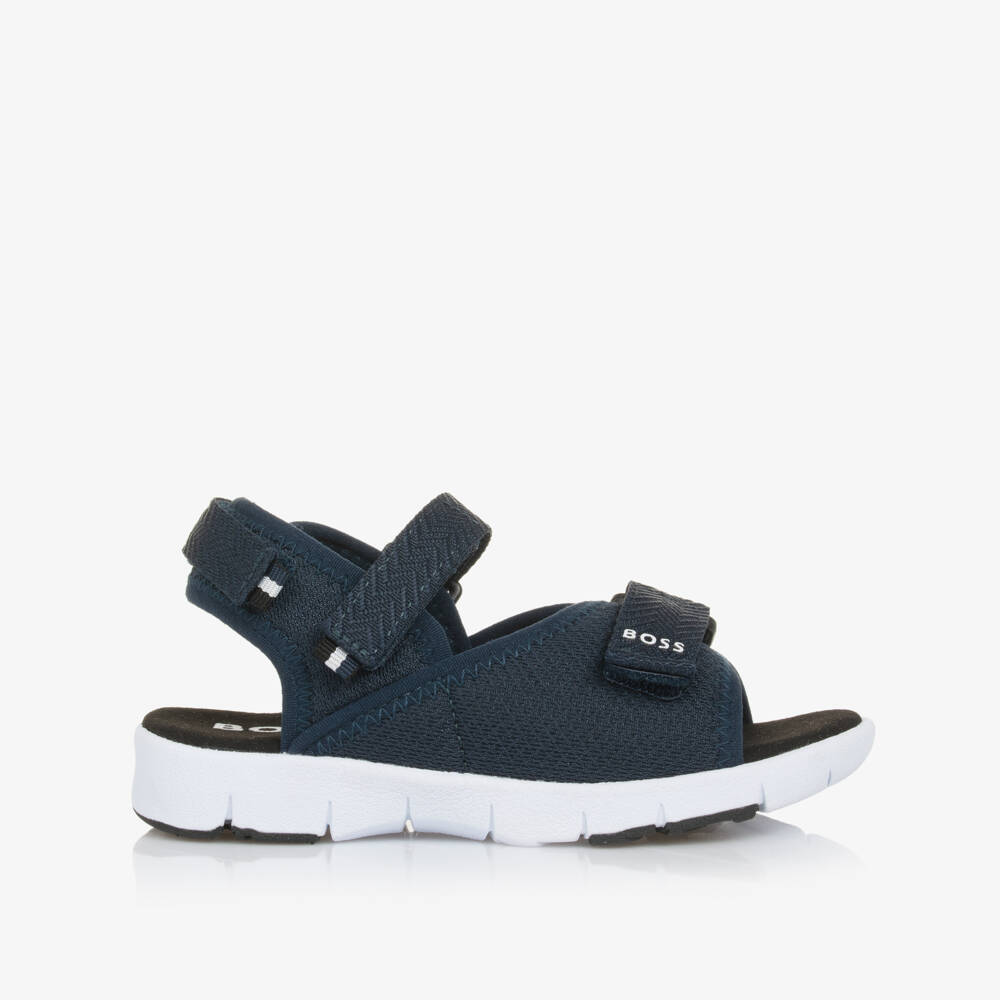 BOSS-Сандалии для мальчиков синие на липучке для приключений | Childrensalon Outlet