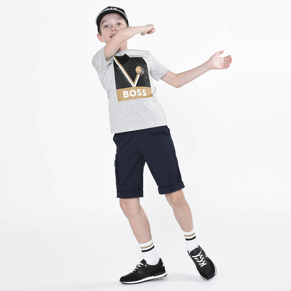 بوس-شورت برمودا فيسكوز جيرسي لون كحلي للأولاد | Childrensalon Outlet