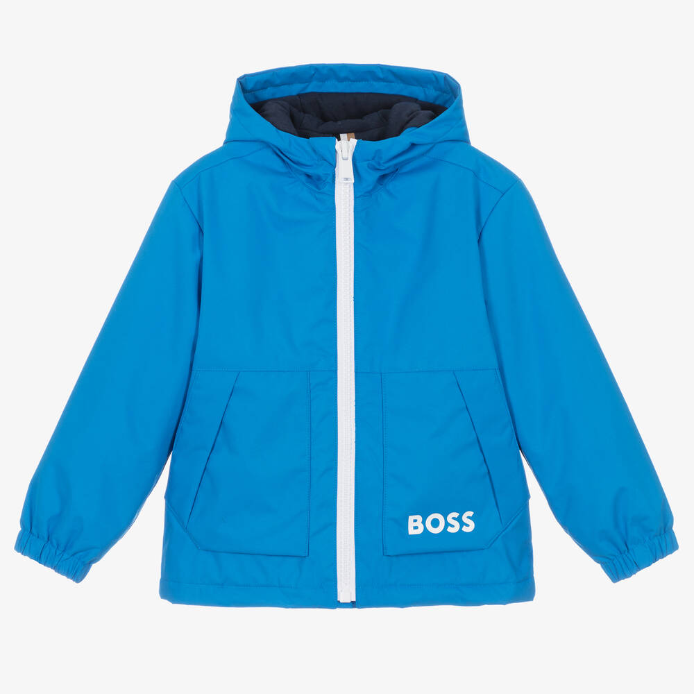 BOSS - Boys Blue Water-Reactive Jacket | Childrensalon