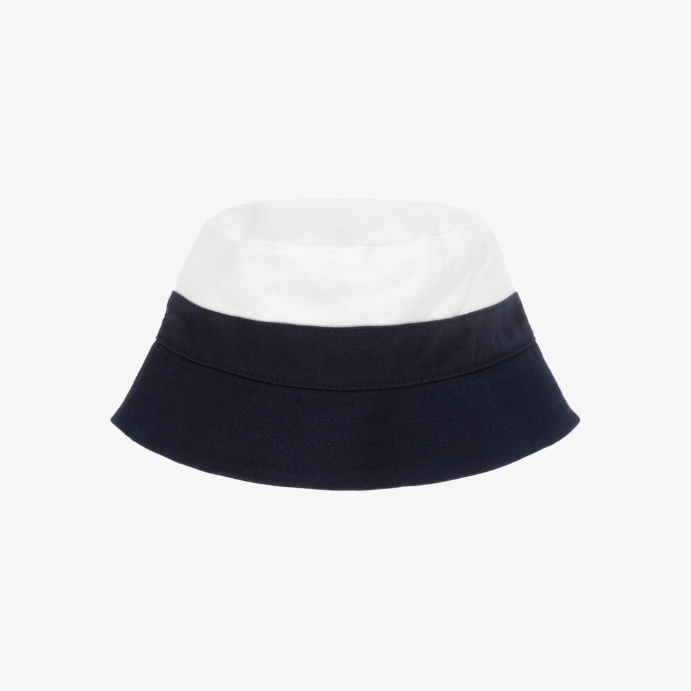 BOSS-Boys Blue & White Flip Bucket Hat | Childrensalon Outlet