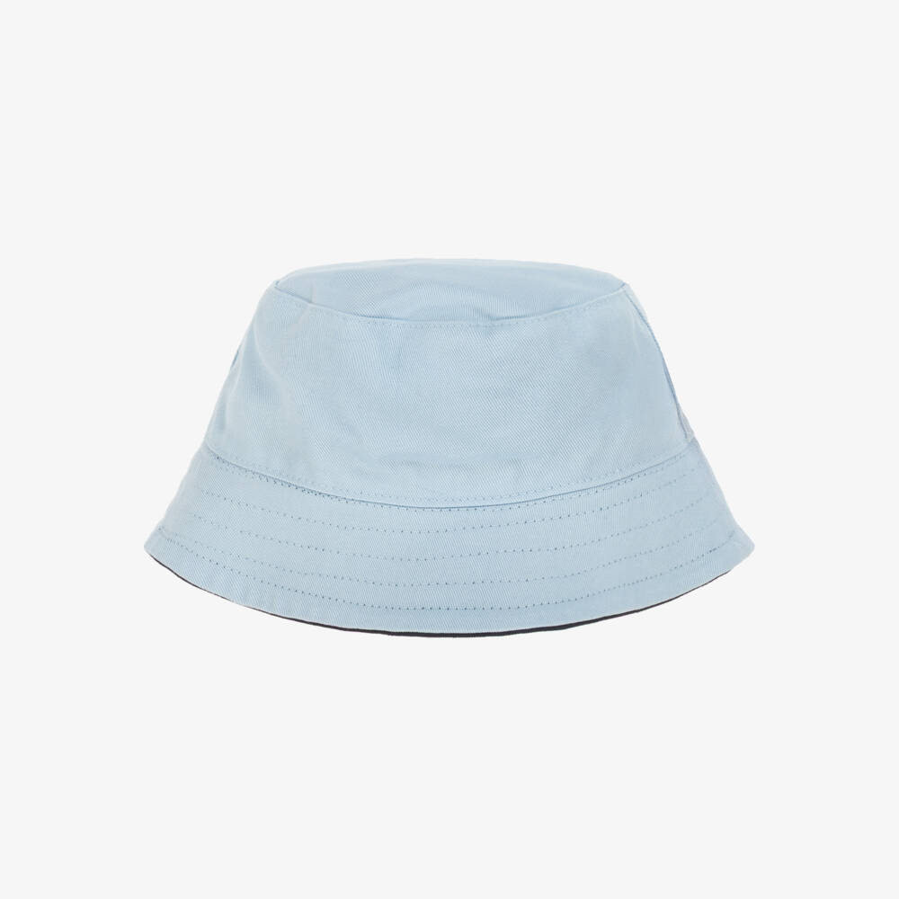 BOSS-Boys Blue & White Flip Bucket Hat | Childrensalon Outlet